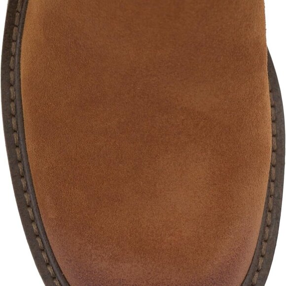 Women's Suede Ankle Bootie 9.5 Rubber Sole Stacked Heel Zip Closure - Picture 6 of 9